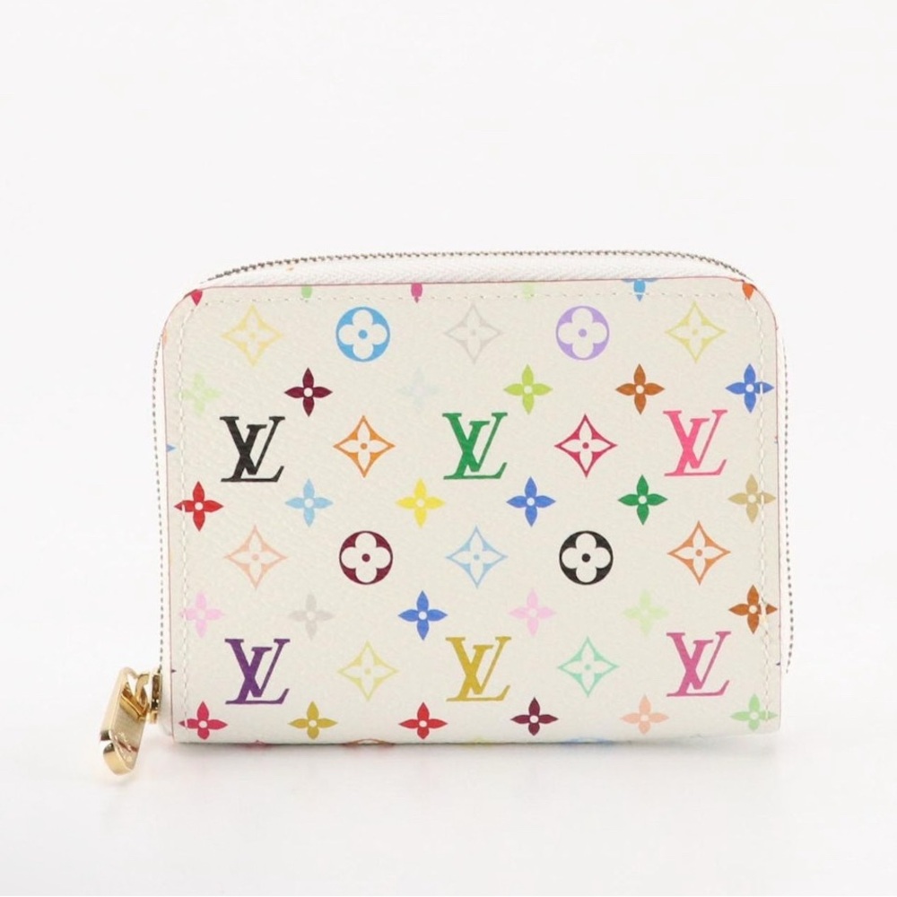 Louis Vuitton Multicolore Murakami Zip Coin Wallet in White Monogram Canvas